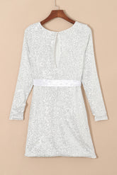 Sequin Tie Front T-Shirt Dress OutfitFlow